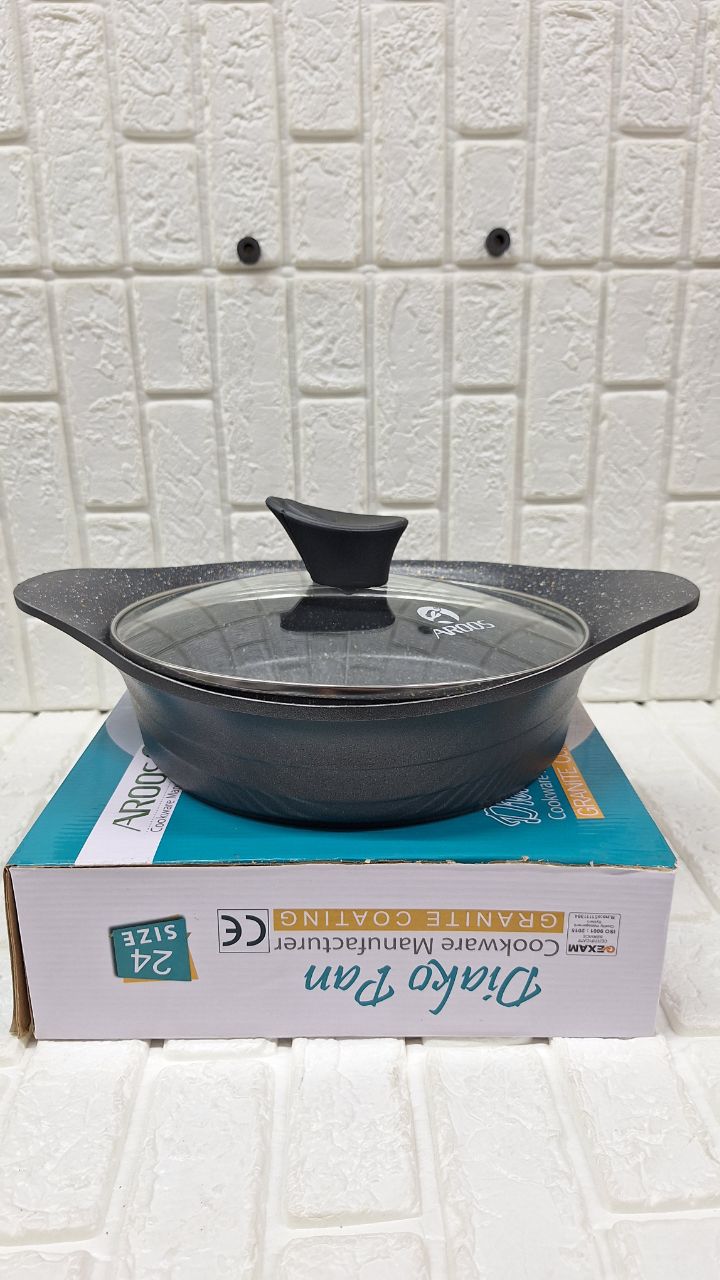 تابه دو دسته چدن گرانیتی عروس مدل دیاکو سایز24